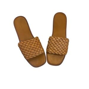 Women's Madewell Tan Woven Slide Sandals 9.5